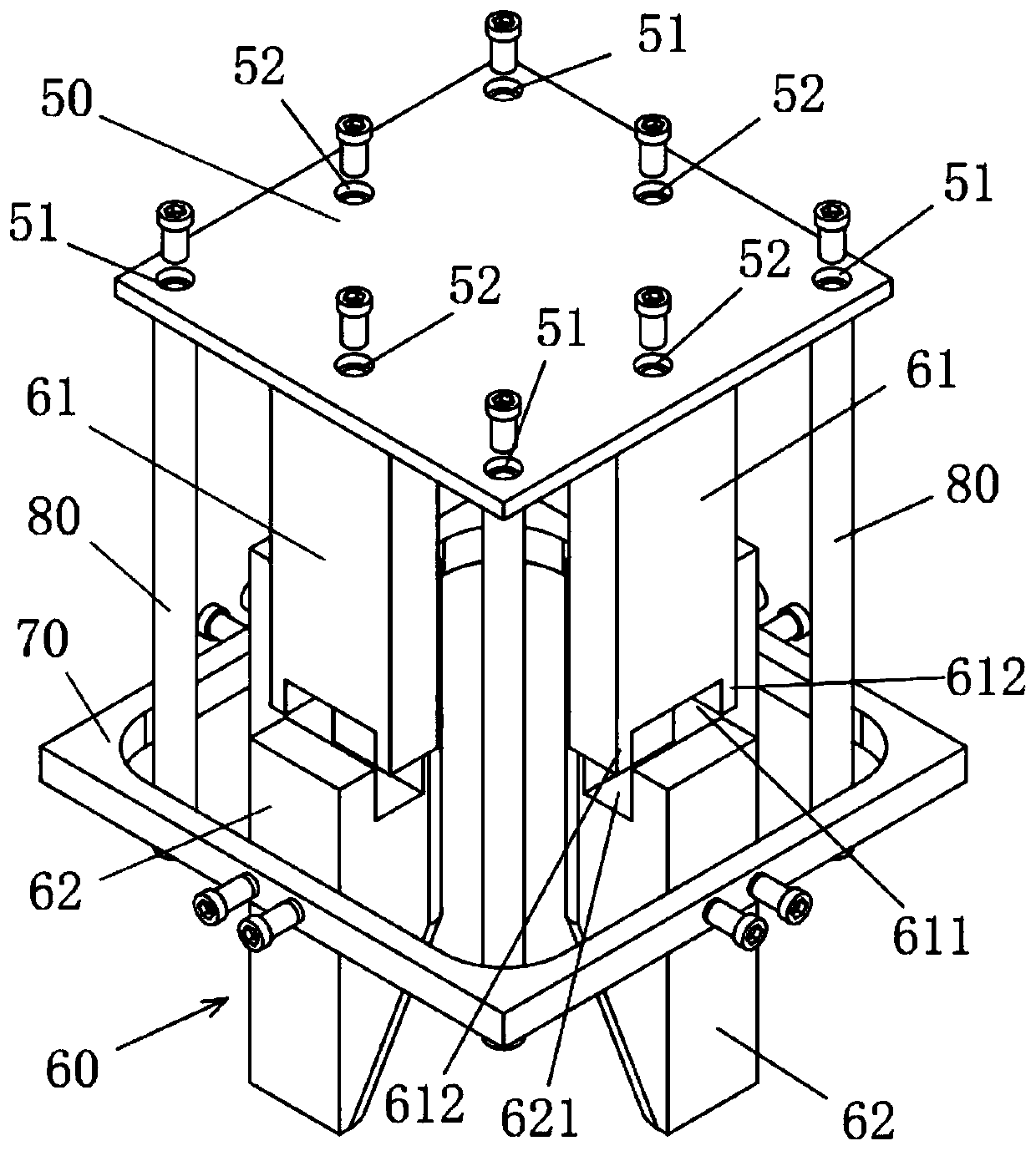 Mounting structure for radial extrusion deformation of thin-walled circular tube