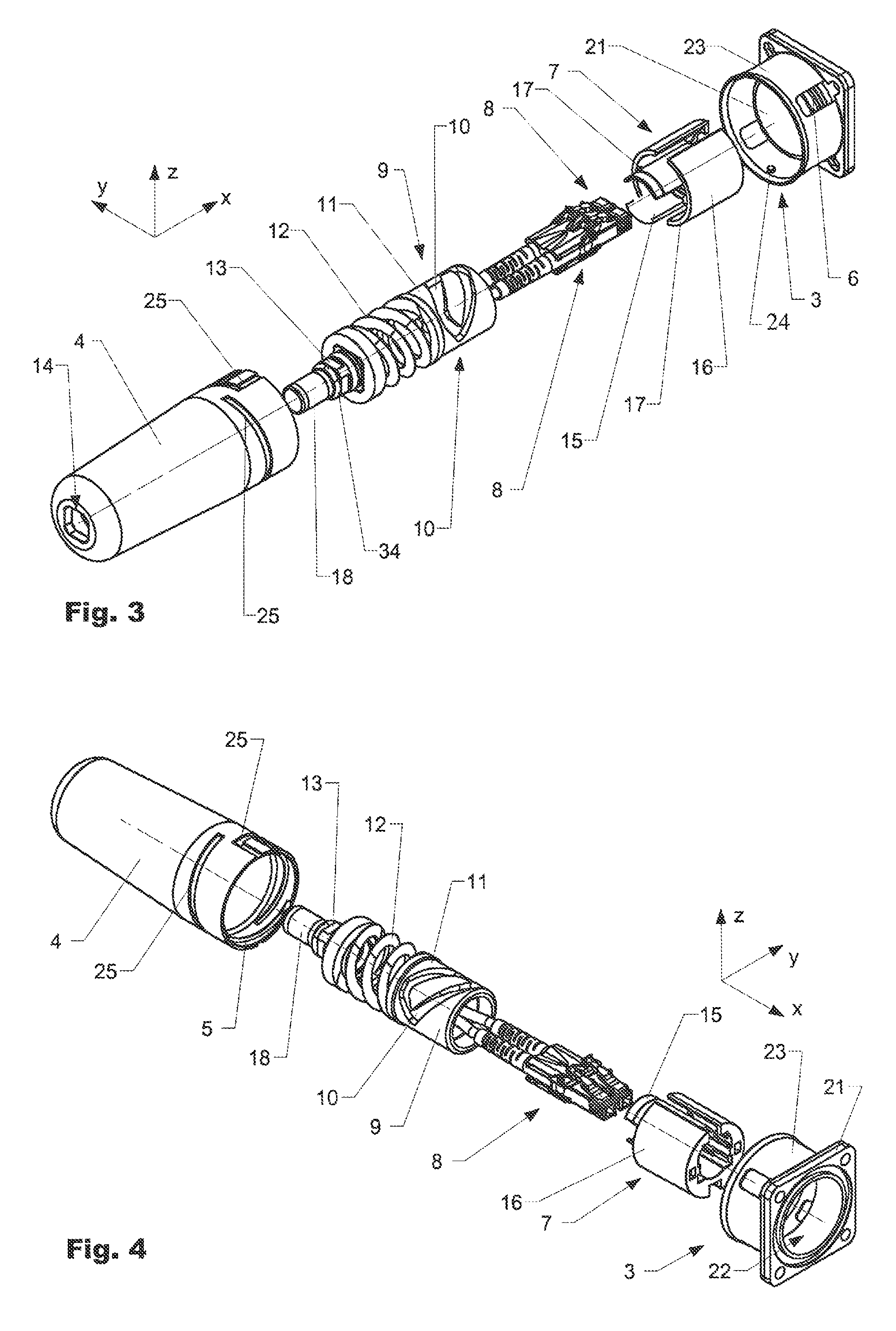 Plug-in device for an optical cable