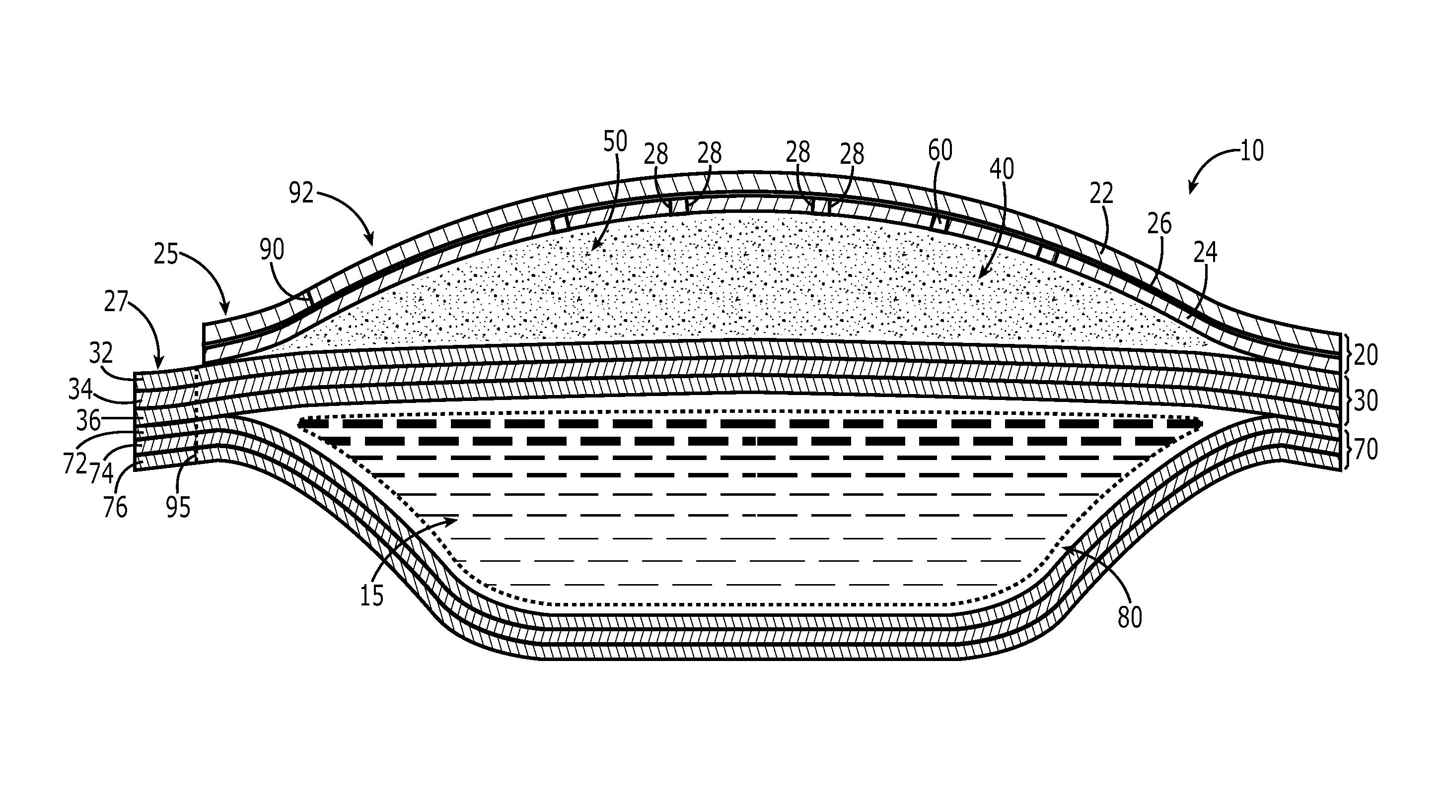 Container having self-contained heater material