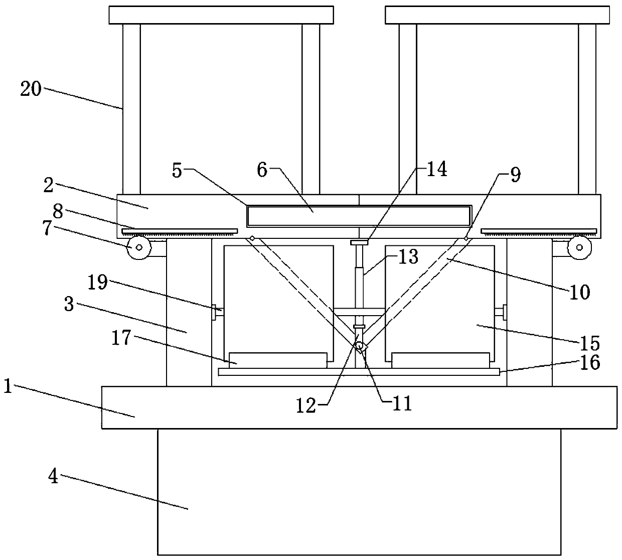 Lifting platform capable of storing construction waste for building construction