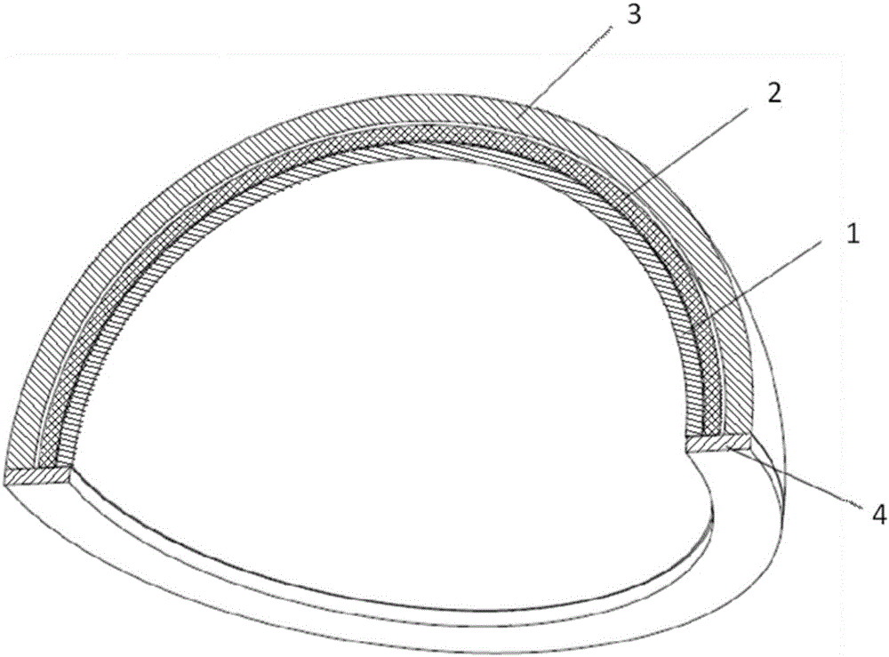 Die and method for molding composite material of semi-closed cavity gridding stressed-skin structure