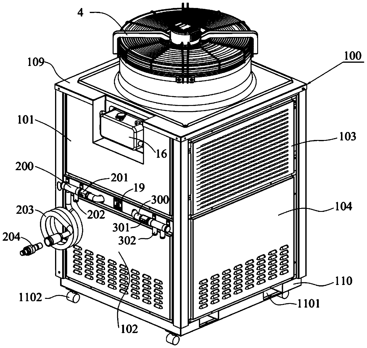 Water-cooled centralized battery heat management device based on new energy charging pile