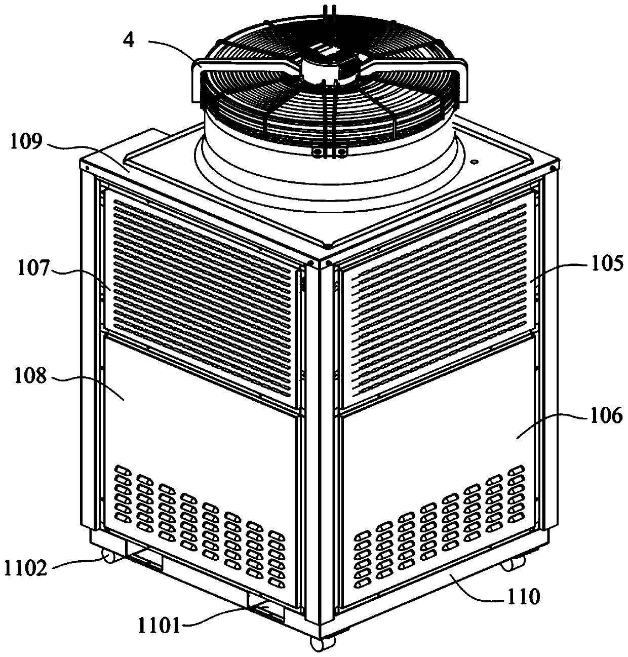 Water-cooled centralized battery heat management device based on new energy charging pile