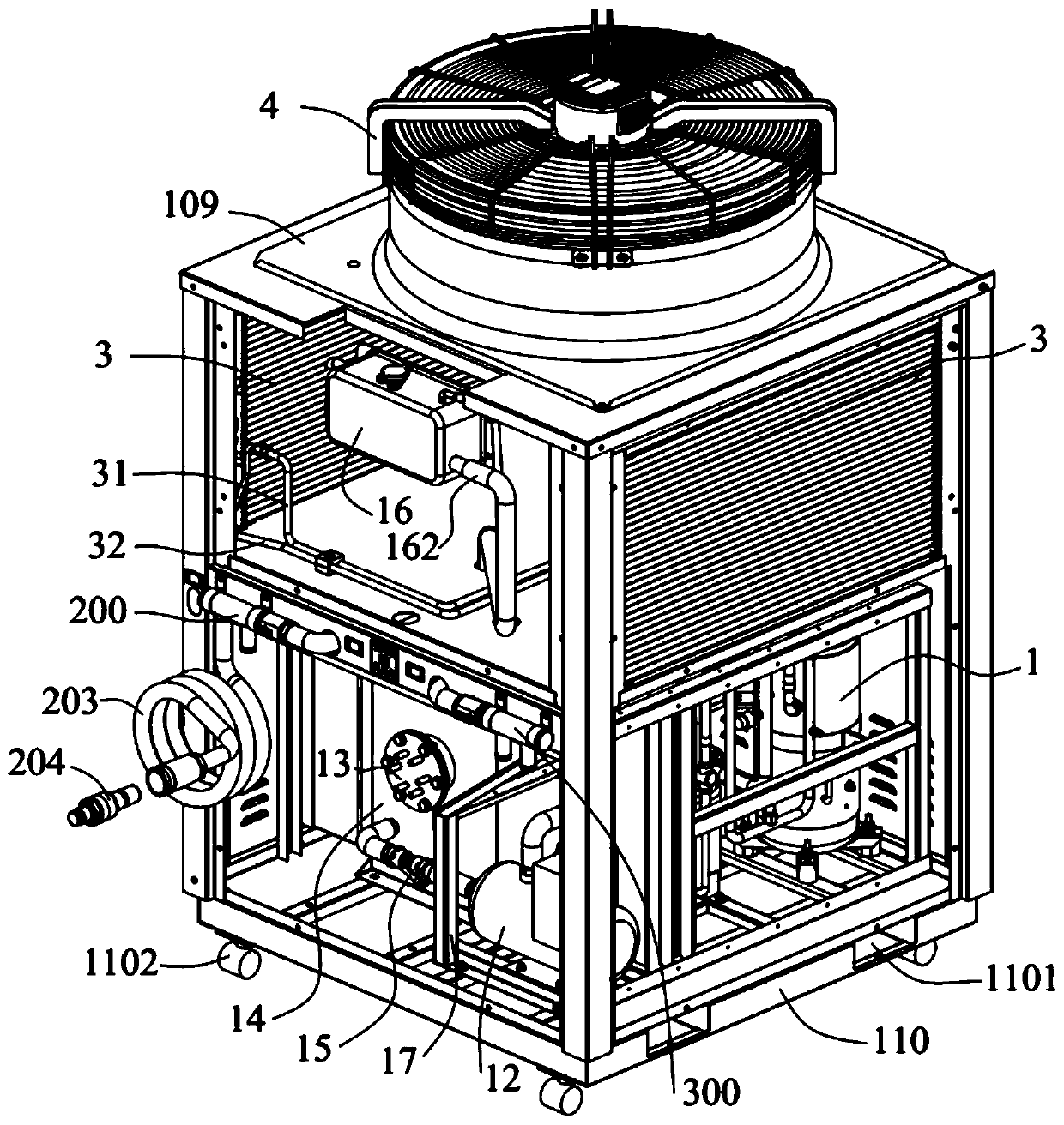 Water-cooled centralized battery heat management device based on new energy charging pile