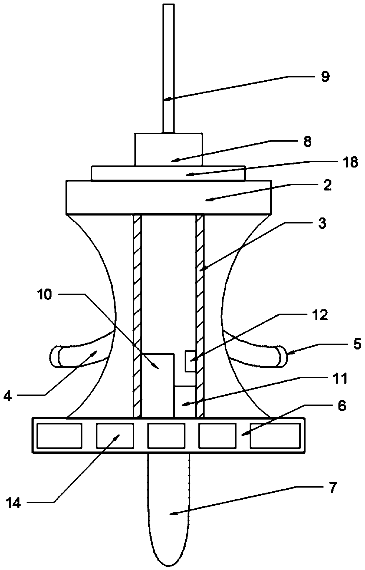 Floating type underwater automatic charging pile