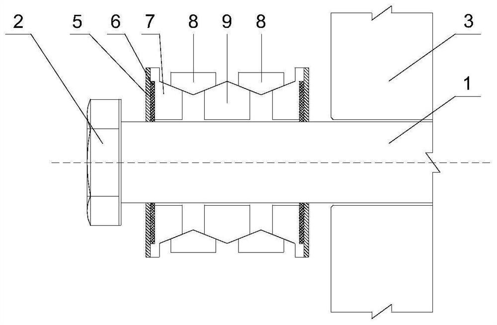 Self-resetting energy dissipation device for shield tunnel shock absorption