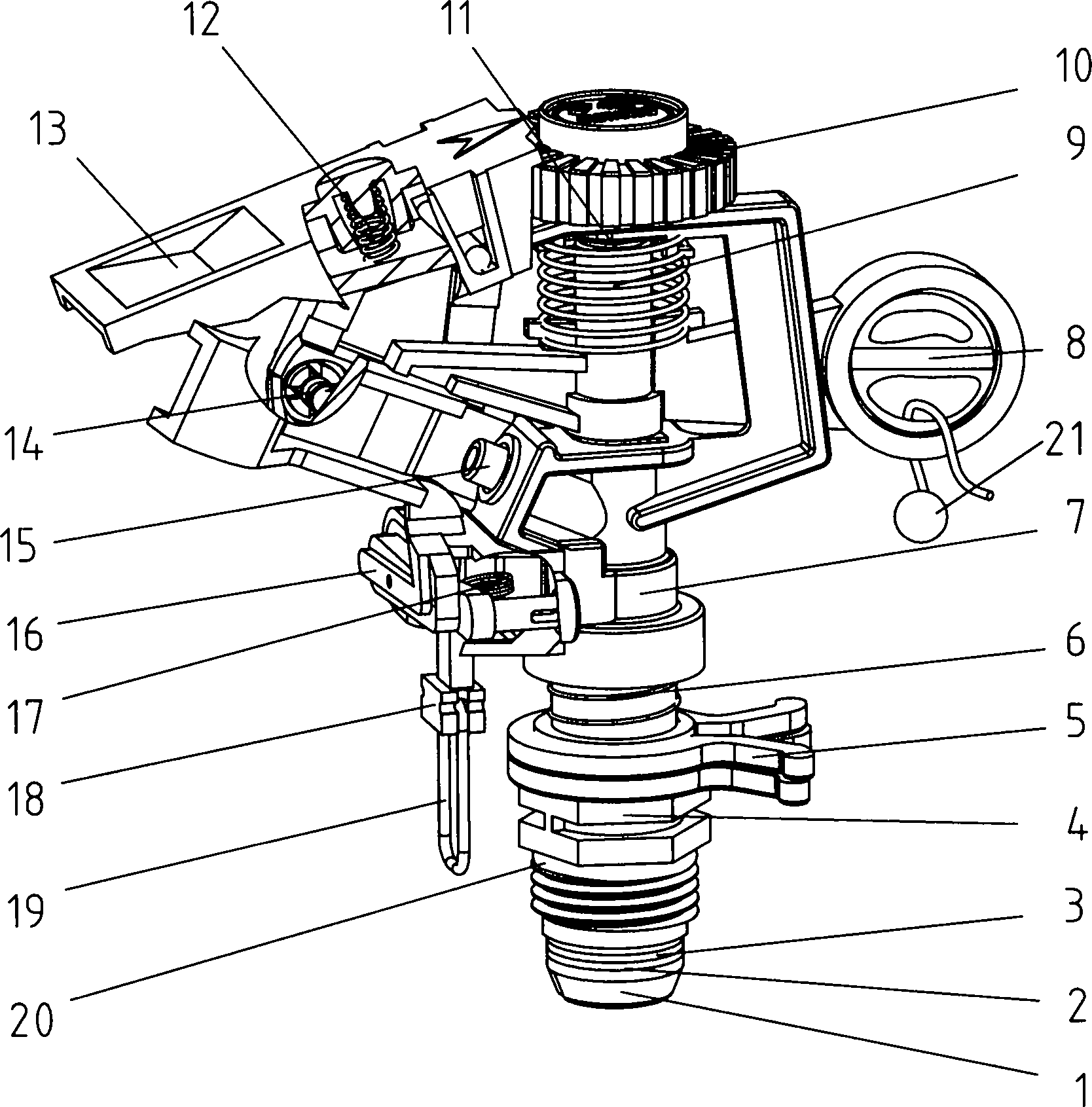 Improved metal sprinkler gun