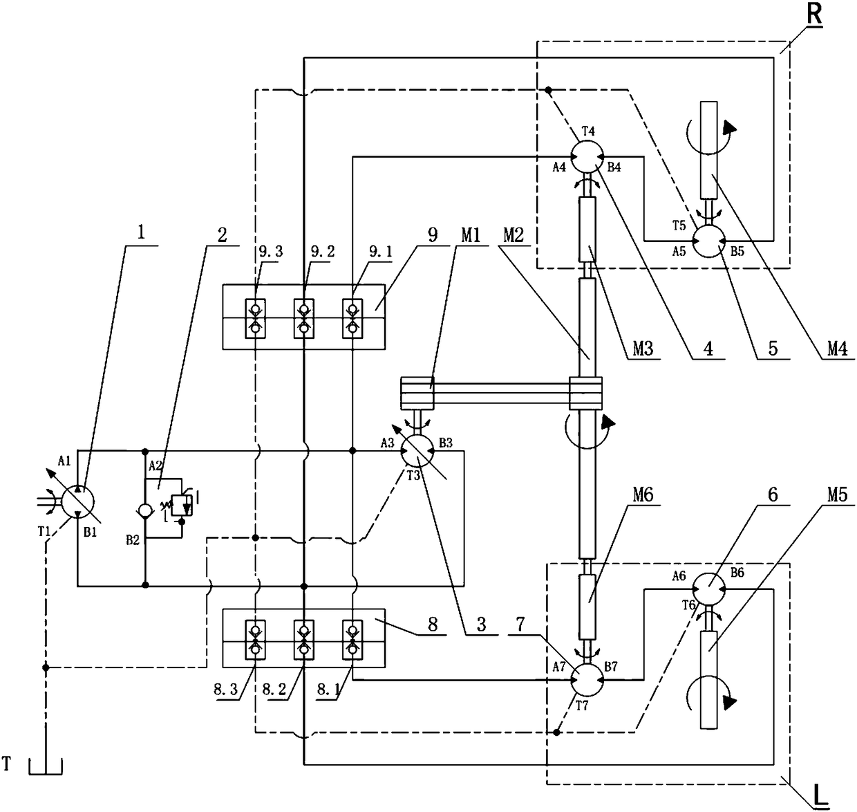 Hydraulic control system for paver and paver