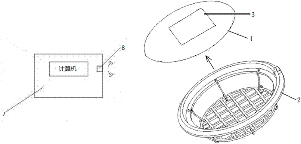 Steel skeleton reinforced polymer composite material inspection manhole cover and anti-falling device