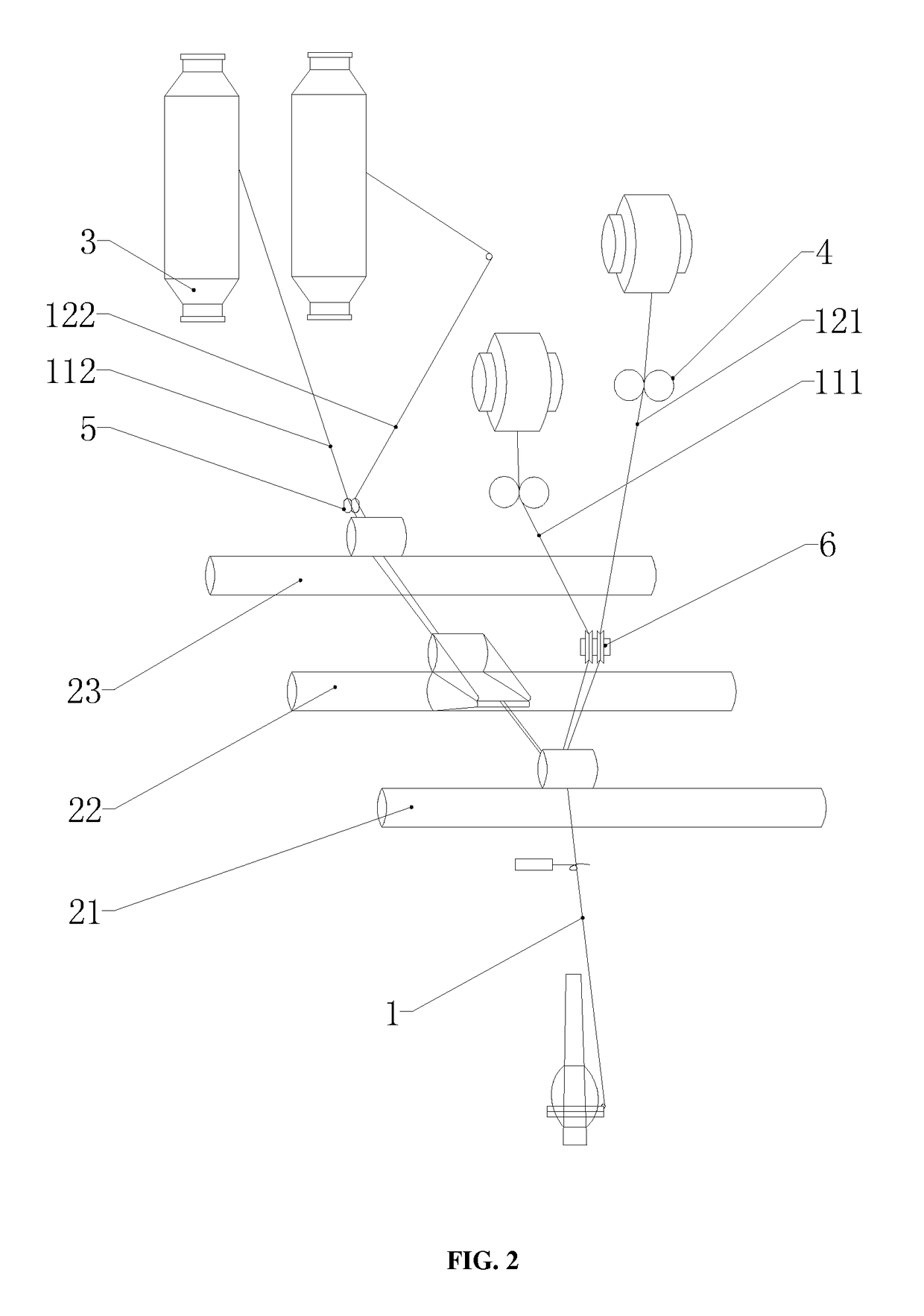 Multi-component elastic yarn, textile fabrics and method of making and apparatus thereof