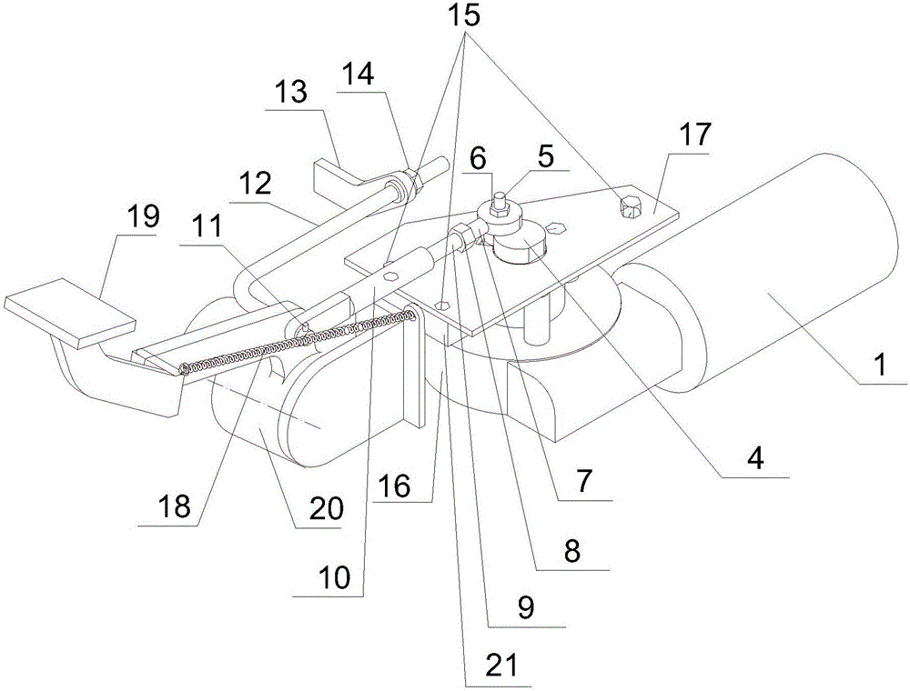 AMT clutch actuating mechanism for diesel fork lift truck