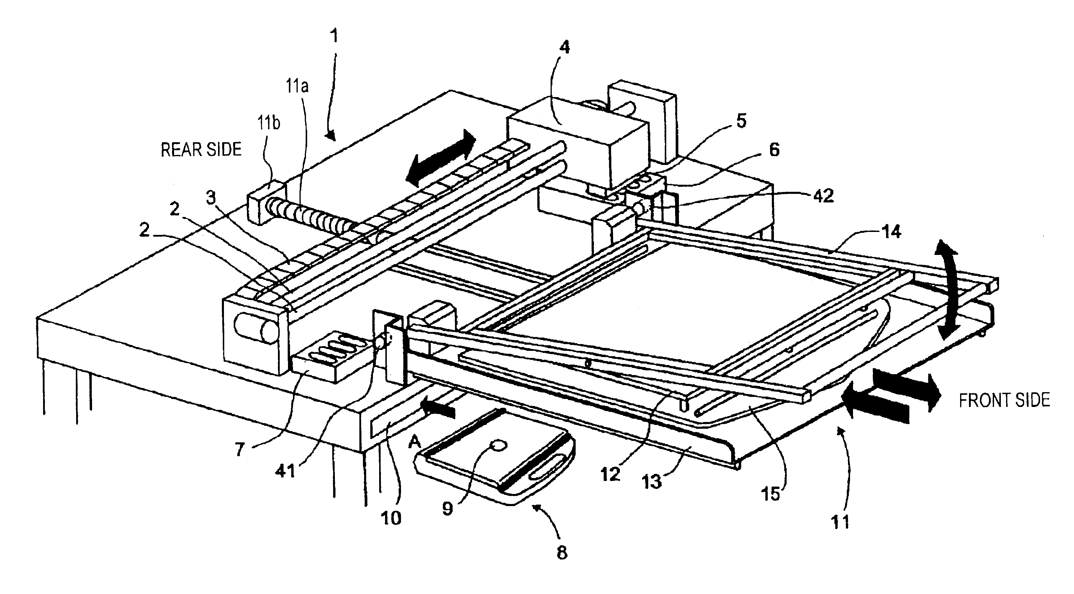 Platen device for holding workpiece in ink-jet printer