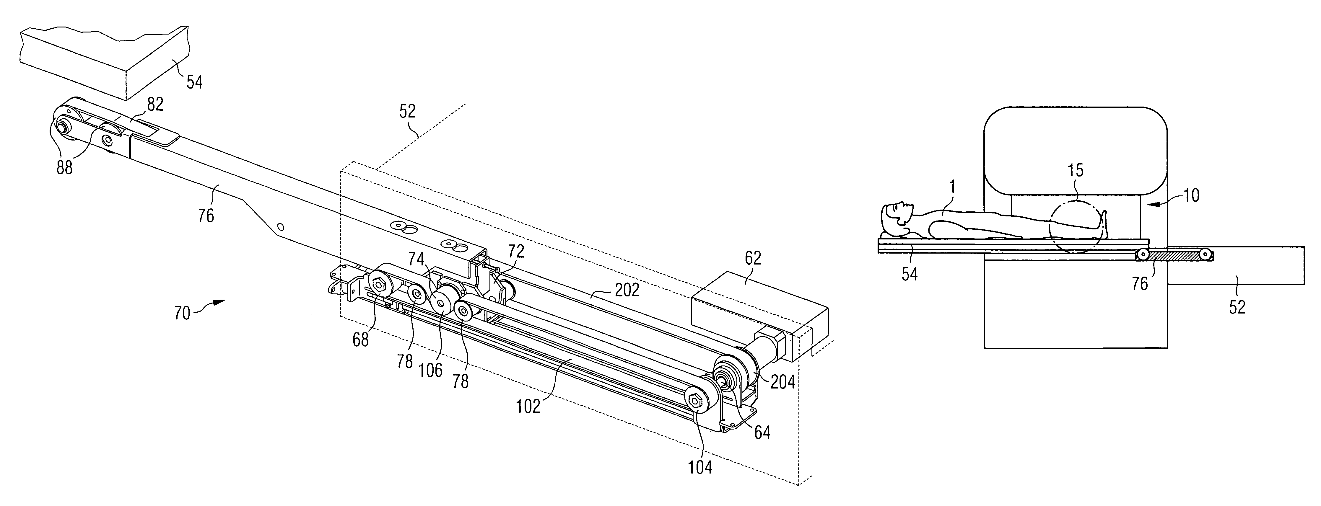 Support device and magnetic resonance device having a support device