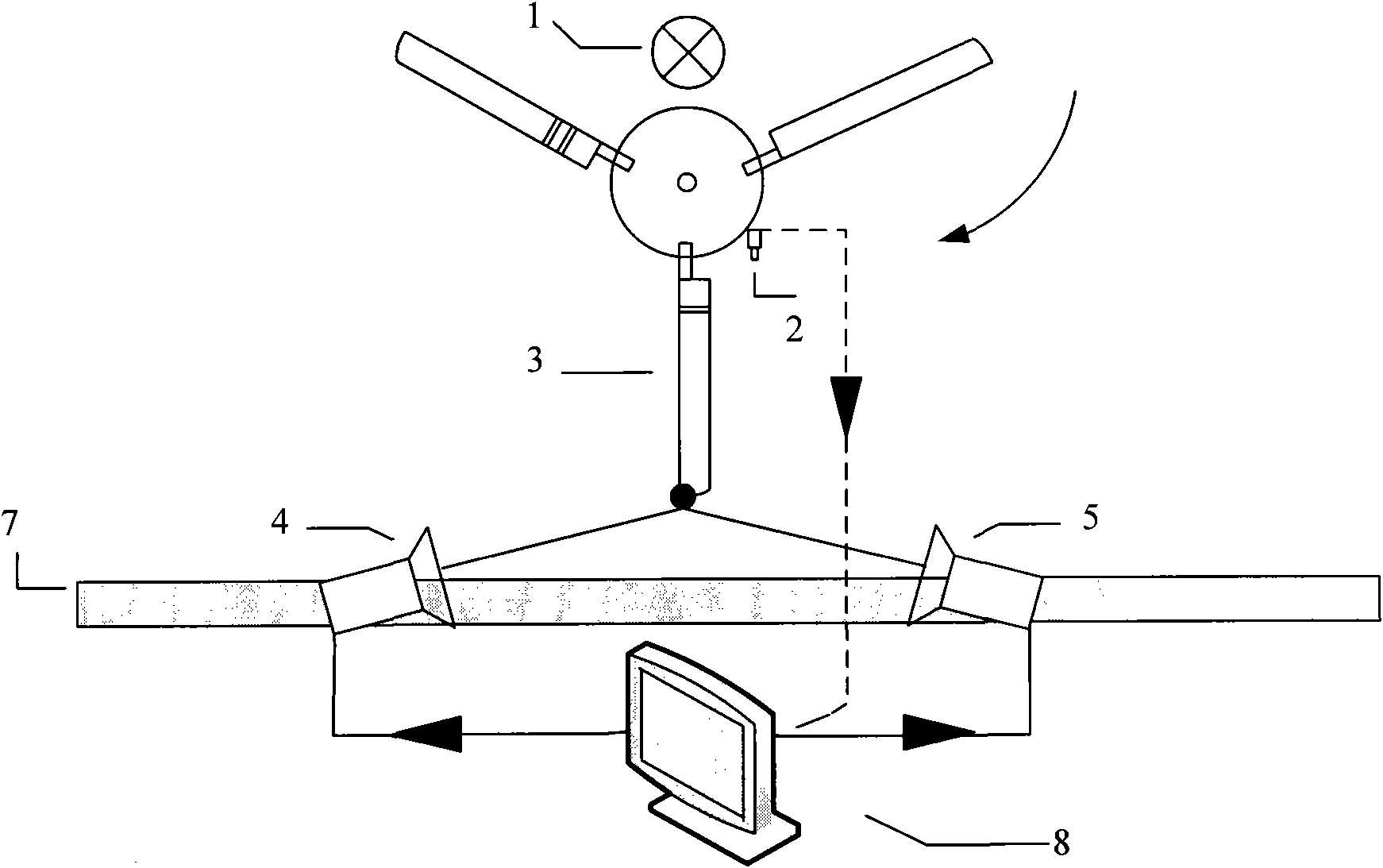 Blade running elevation measurement device and method based on binocular stereovision technology