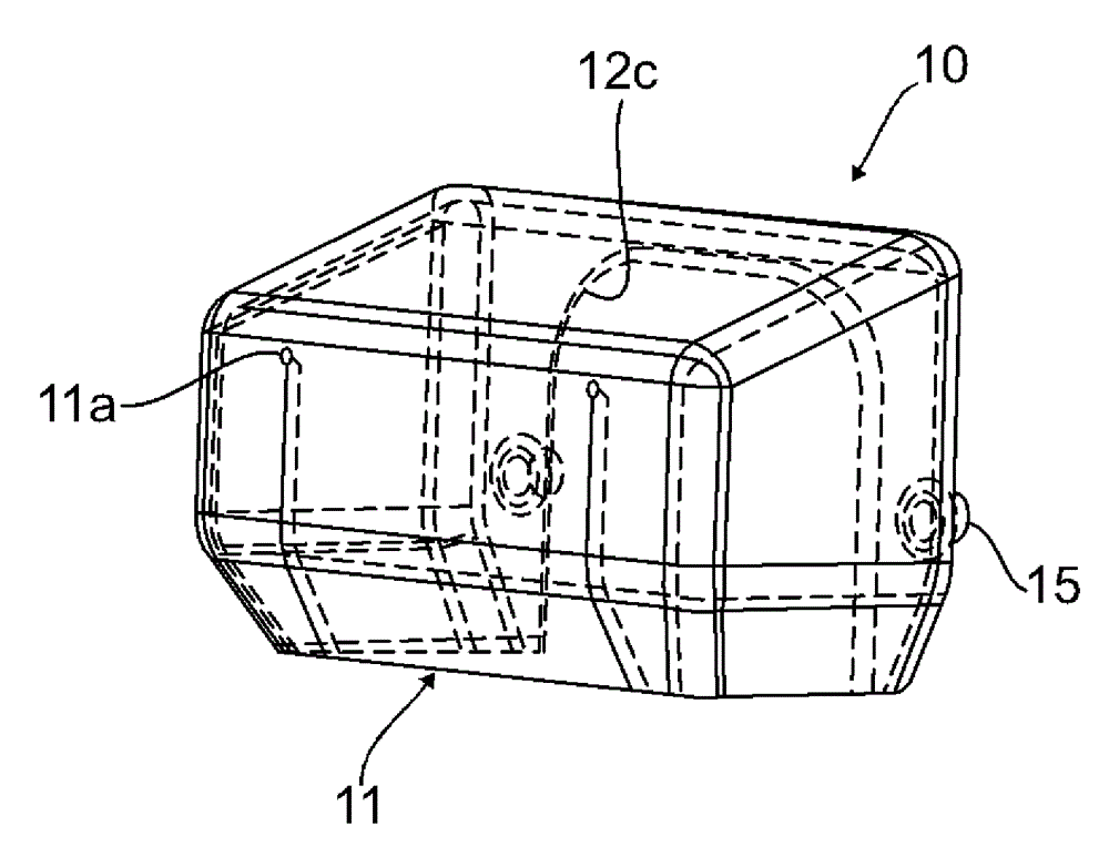 Cover plate for functional member extending from vehicle body structure at front or rear side of motor vehicle