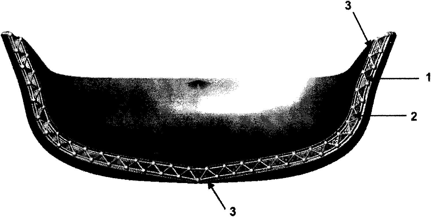 Truss framework composite material product, and flowing medium forming mould and forming method thereof