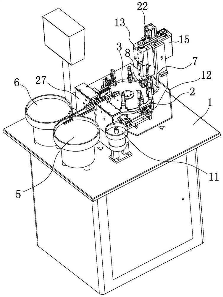 A kind of glasses hinge assembly machine