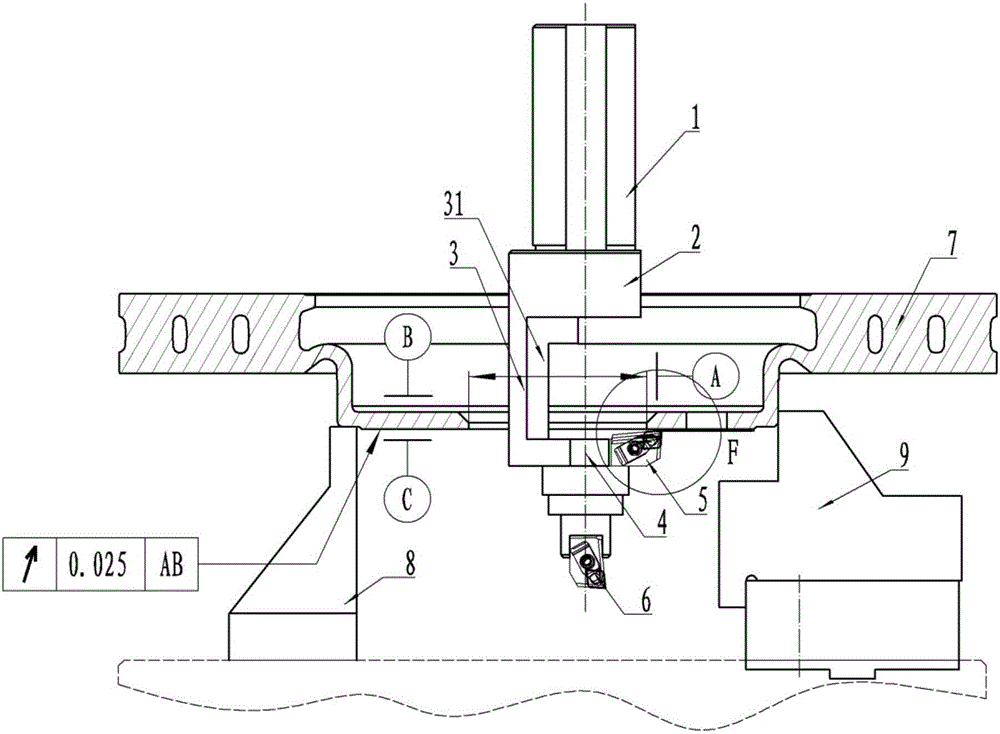 Brake disc machining knife and machining method thereof