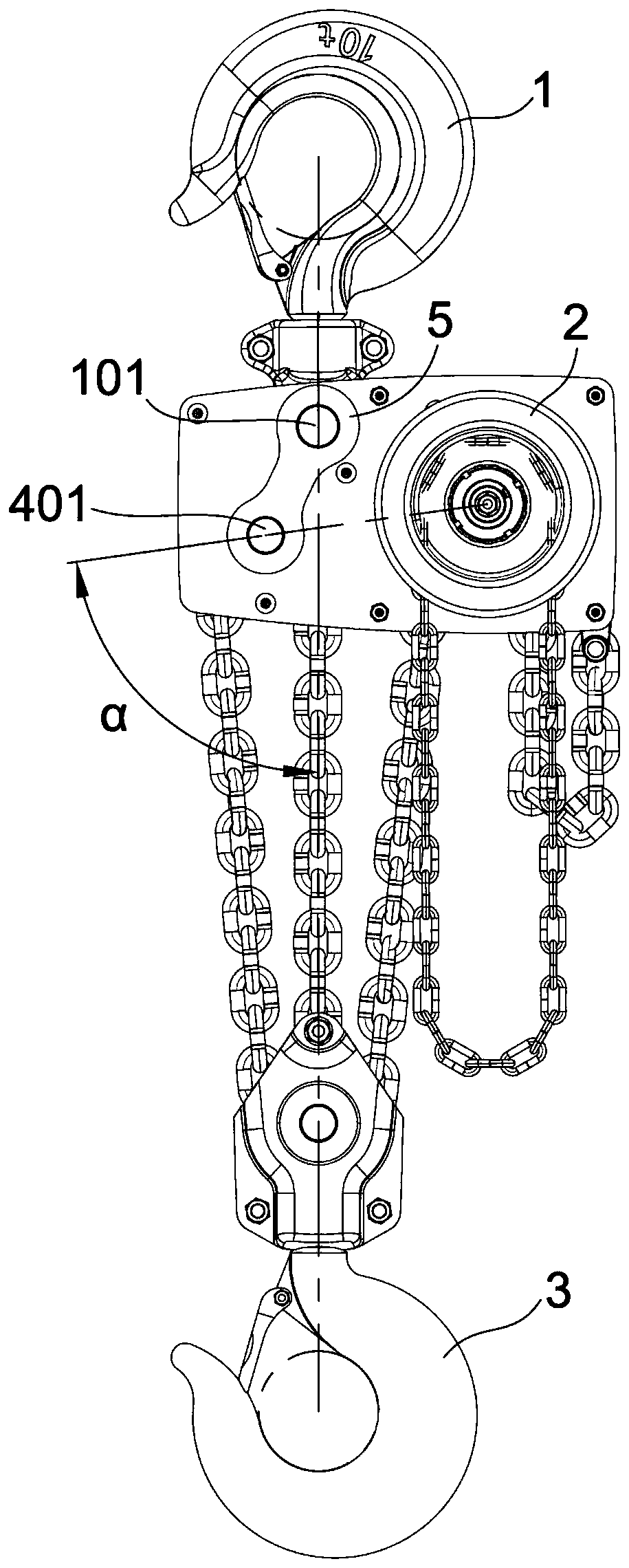 A multi-row chain chain hoist