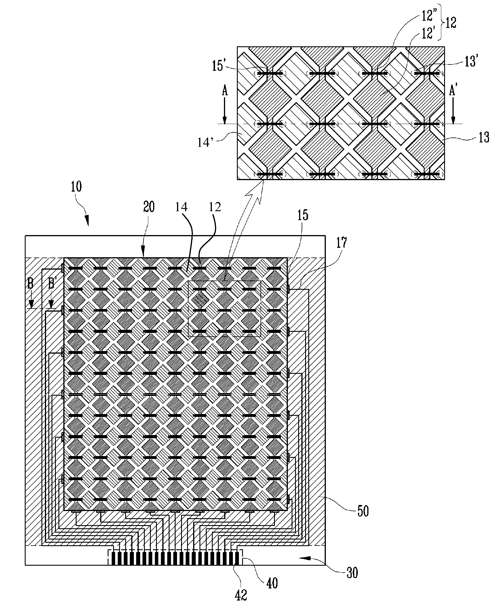 Flat panel display integrated with touch screen panel