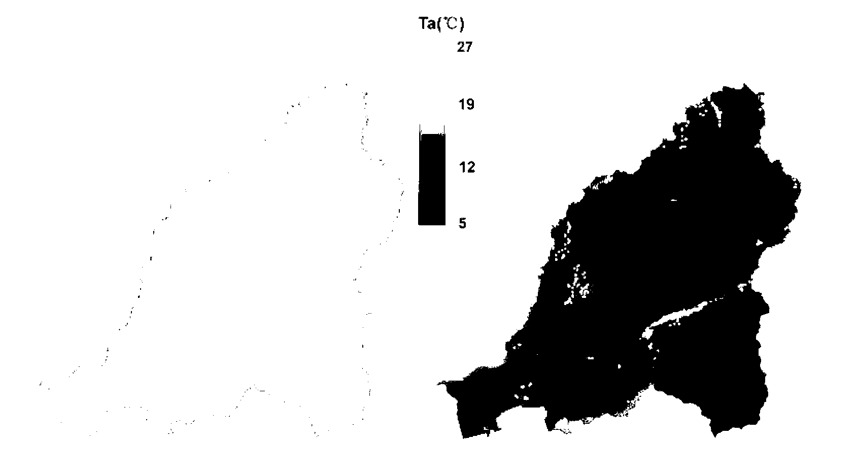 Wetland landscape surface layer cold and wet climatic element GIS space simulation method based on remote sensing data