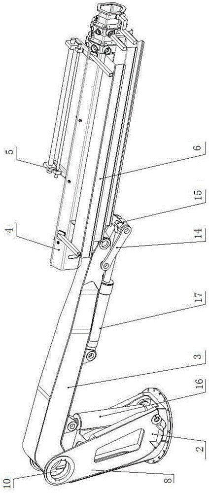 A boom system for a wheeled wet spraying machine