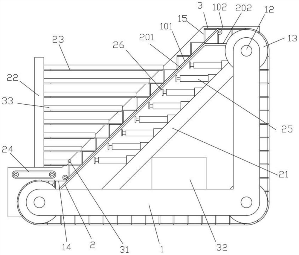 A palletizing conveyor belt for sludge brick production