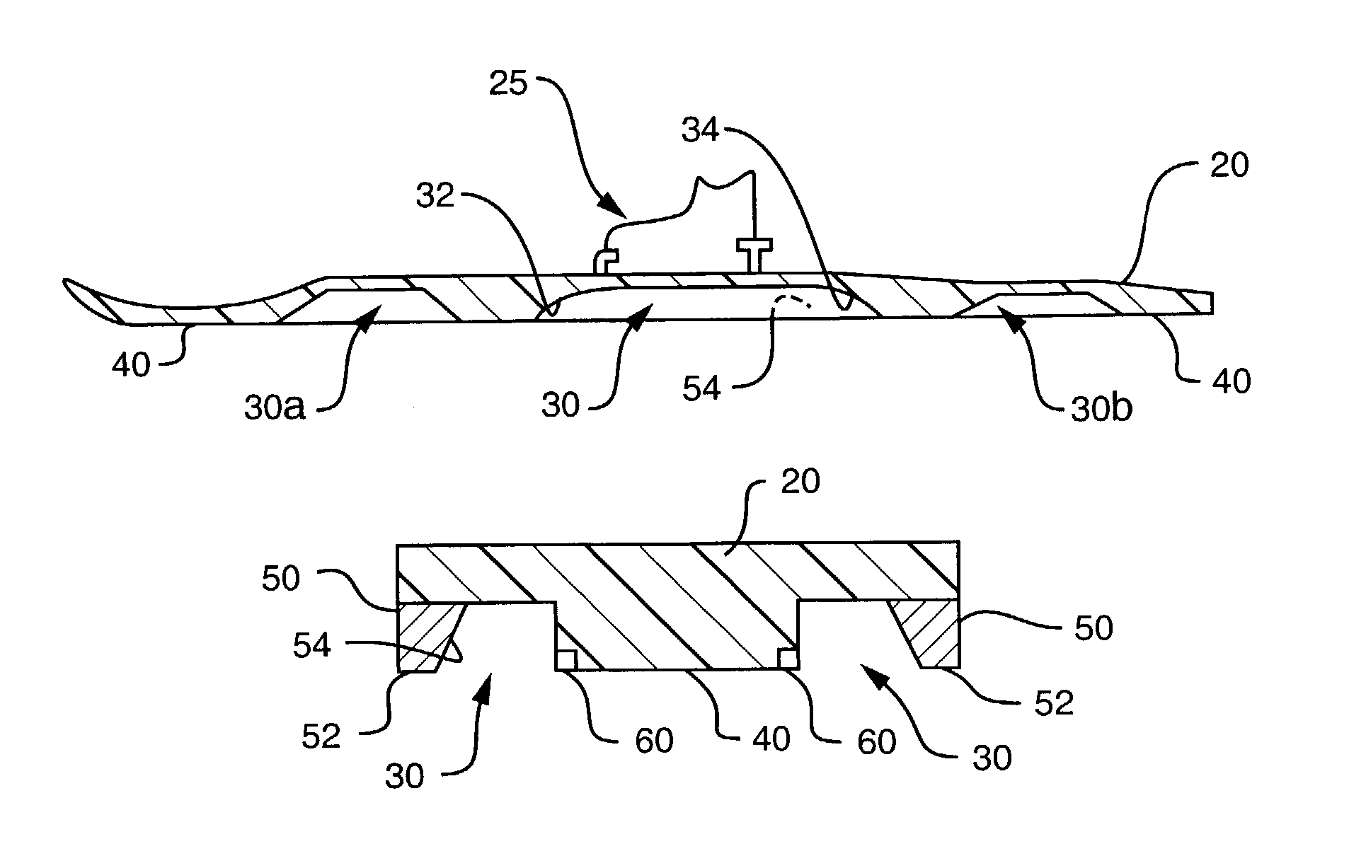 Ski with tunnel and enhanced edges