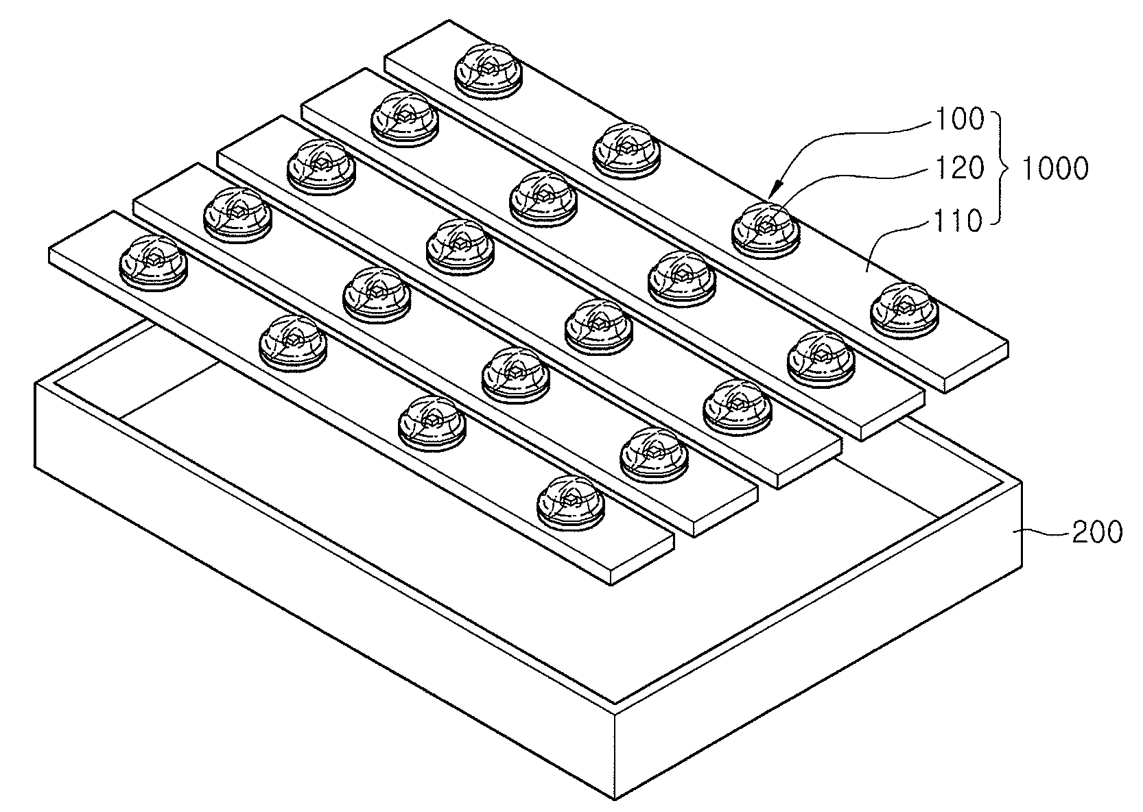 Backlight, a lens for a backlight, and a backlight assembly having the same