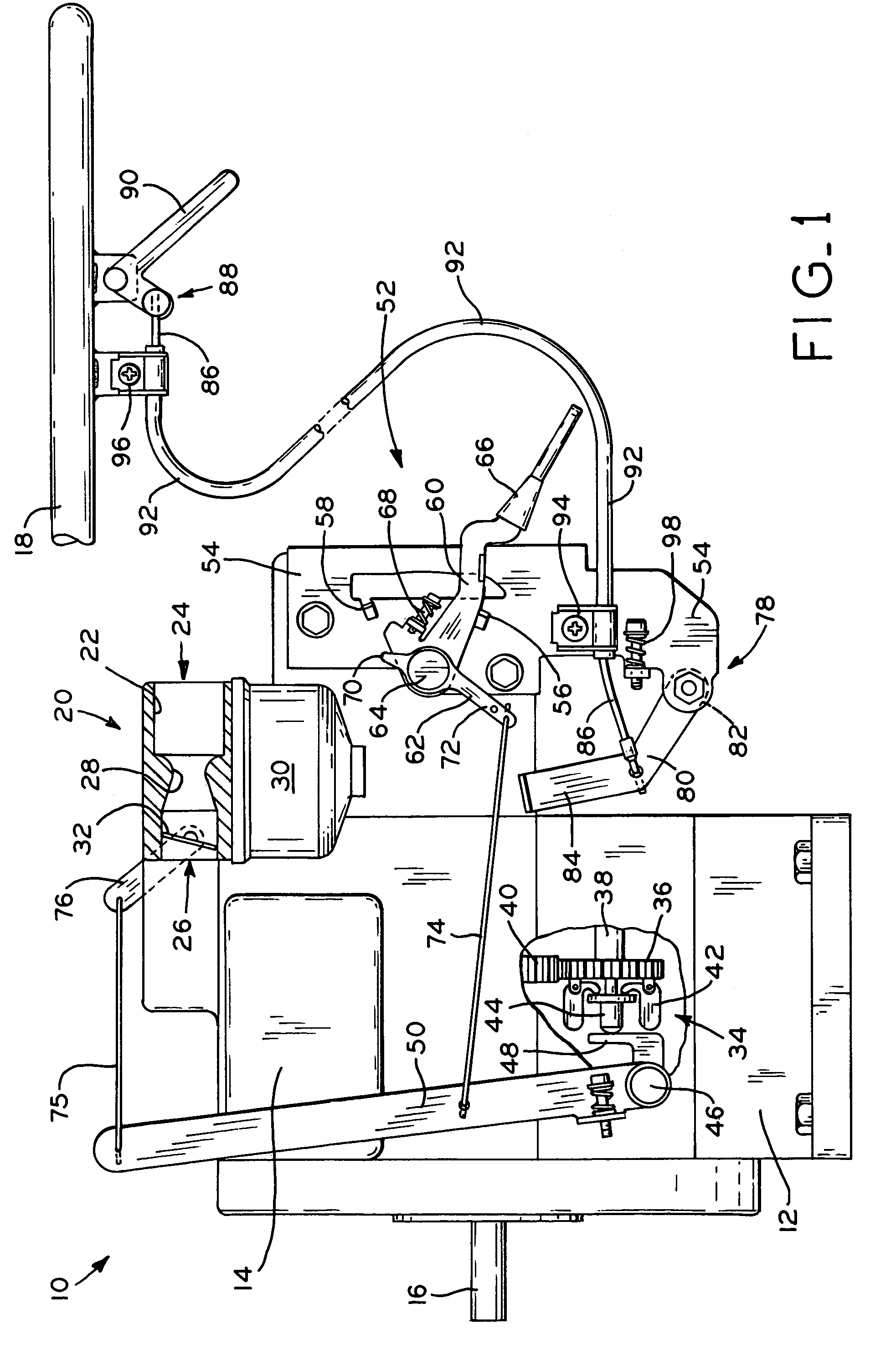 Engine speed control with high speed override mechanism