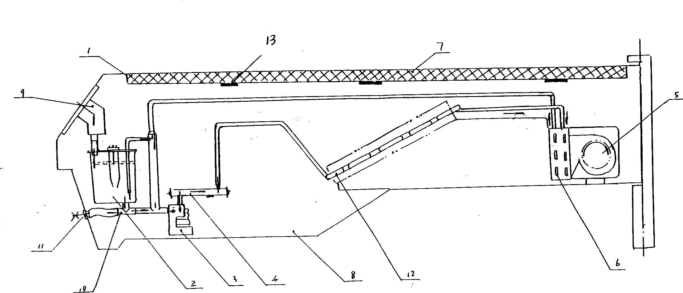 Fumigation type integral medicinal and heat therapeutic bed