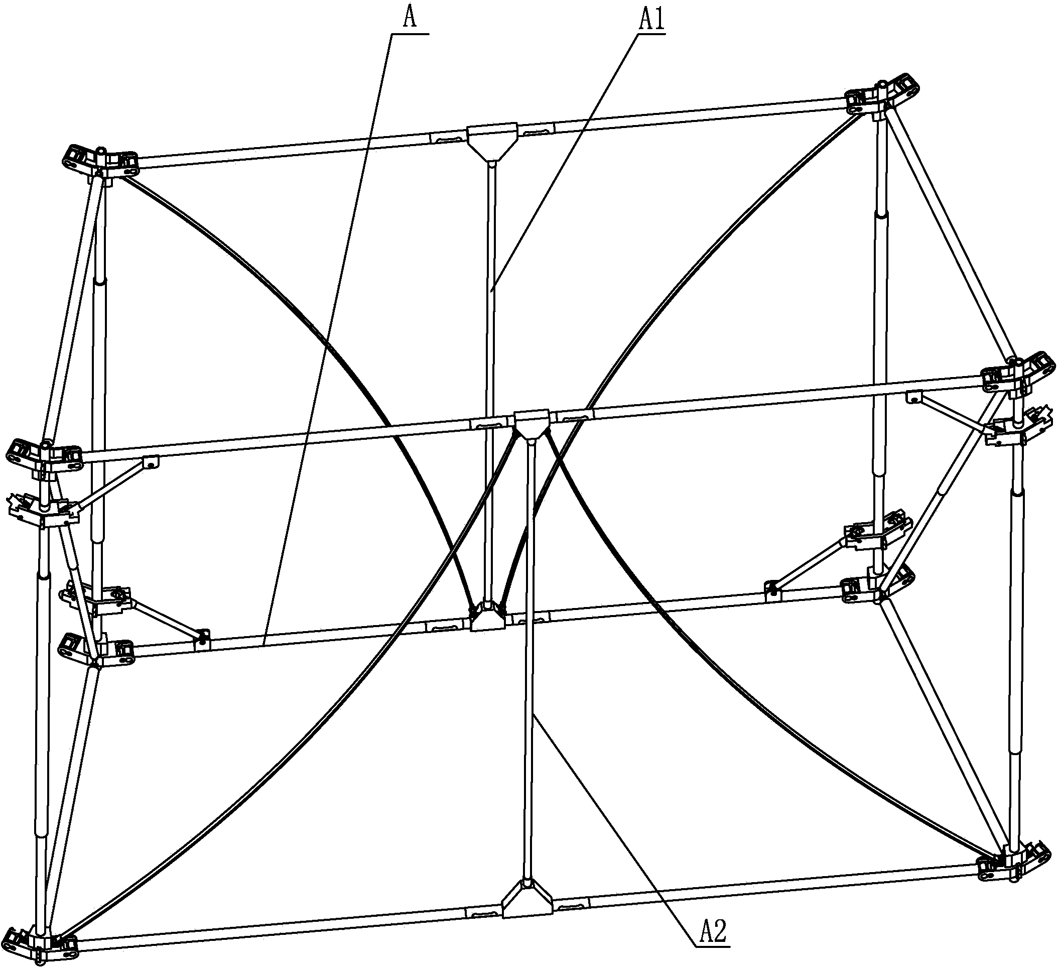 Double-layer annular truss antenna mechanism based on passive drive