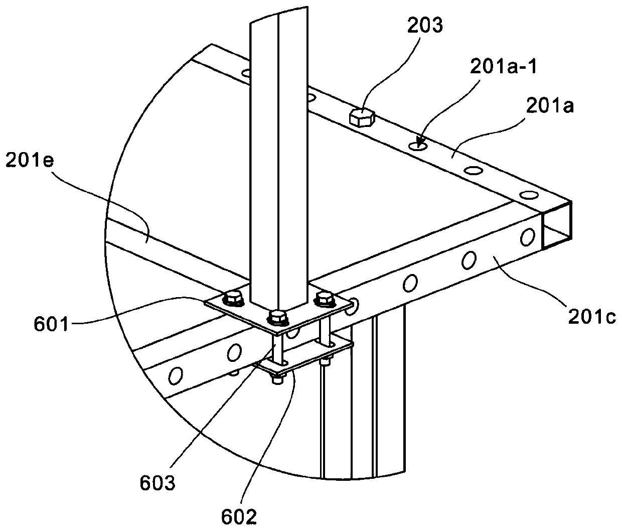 Supporting platform suitable for protecting cast-in-place part of outer wall of fabricated concrete structure