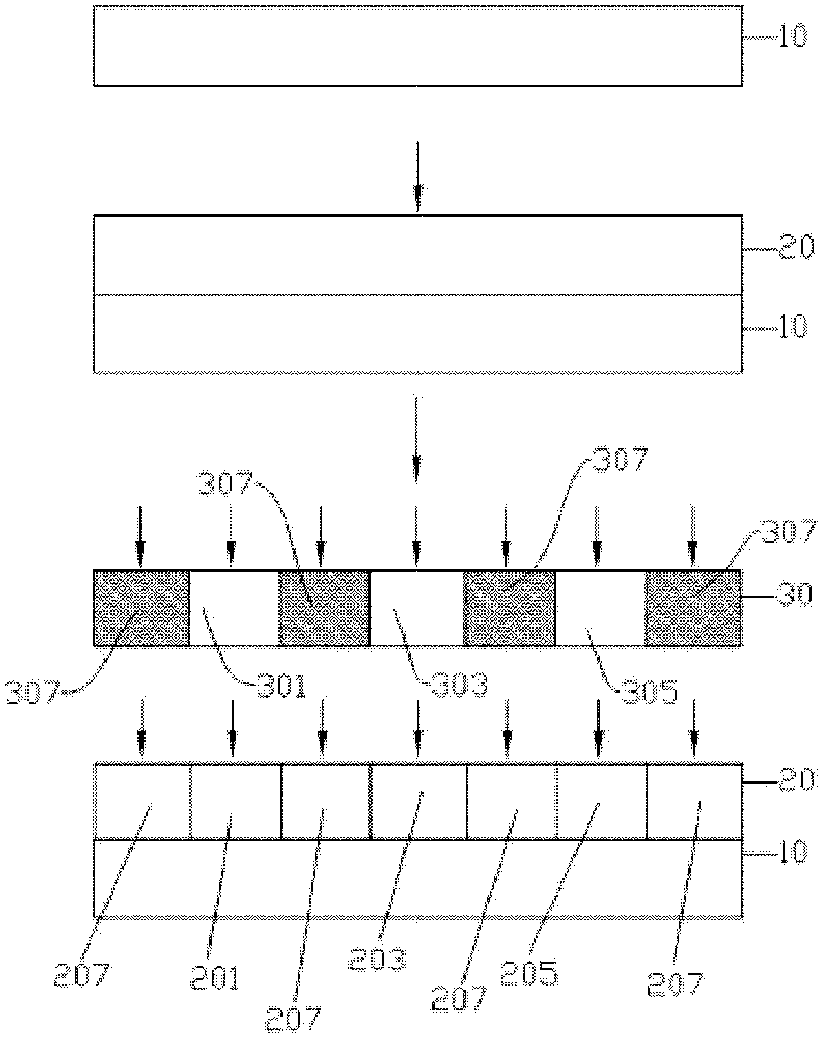 Method, optical mask and photoreaction layer for making substrate of color filter