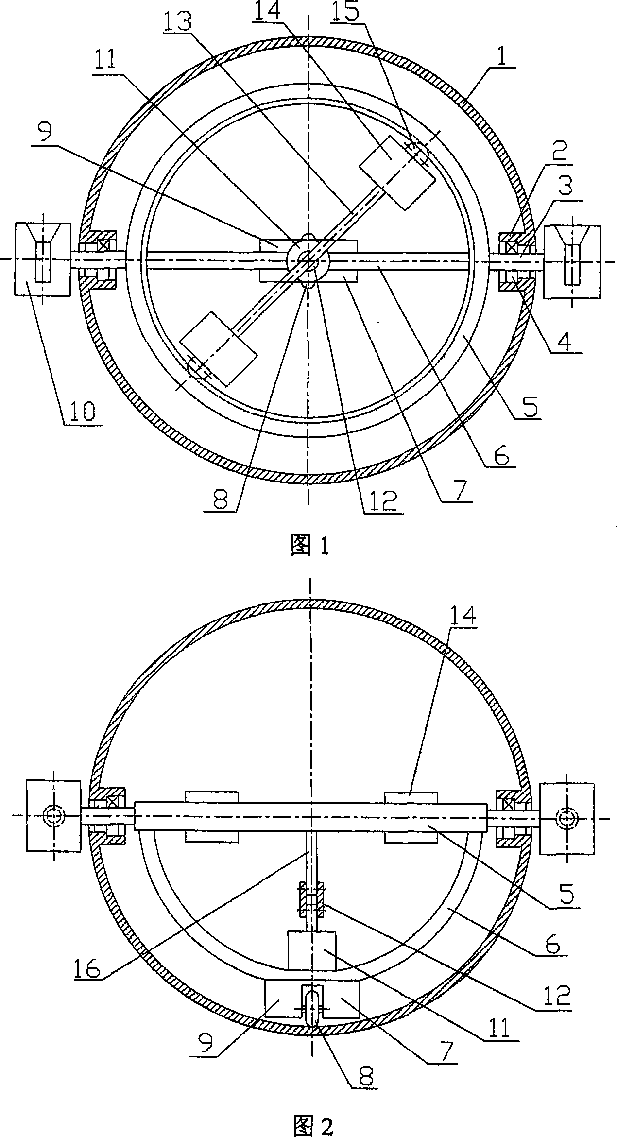 Omnidirectional moving spherical robot