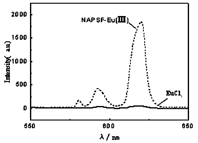 Luminescent material of naphthoic acid functionalized polymer and rare earth complex and preparation method of luminescent material