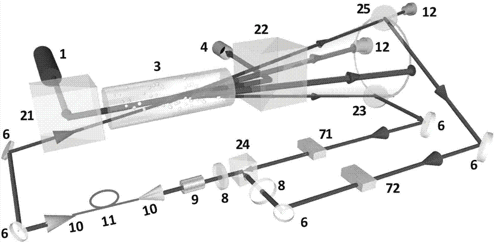 Optical logic gate device on basis of coherent feedback and working method thereof