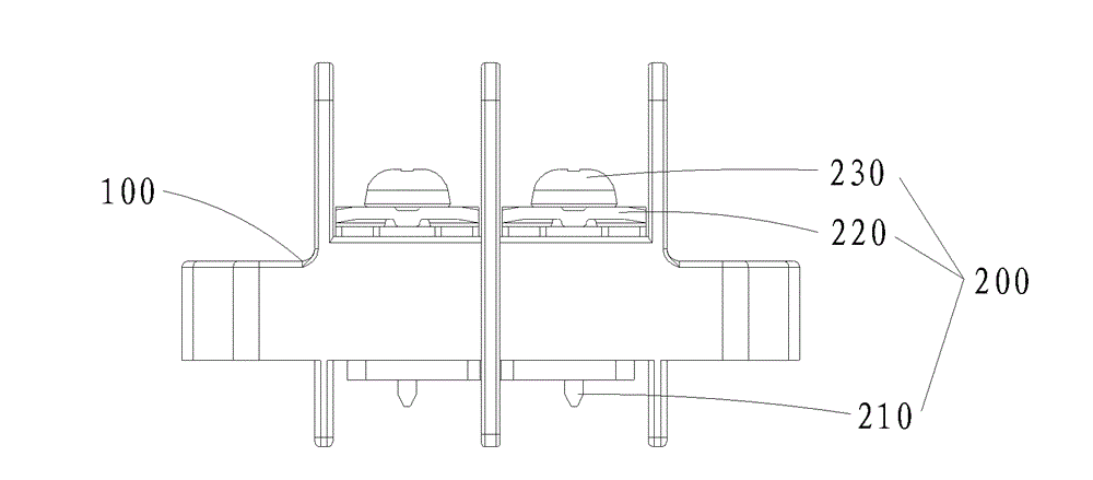 Binding post structure of lamp and lighting device