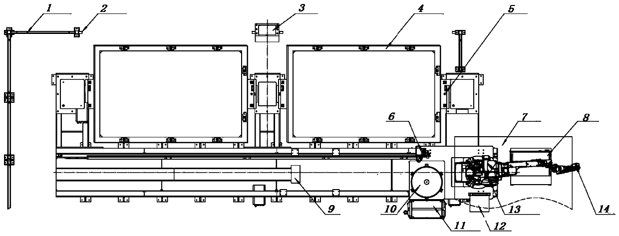 Profile steel welding robot system and working method thereof