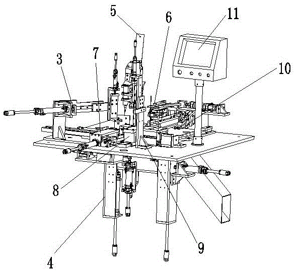 Threading and glue dispensing machine