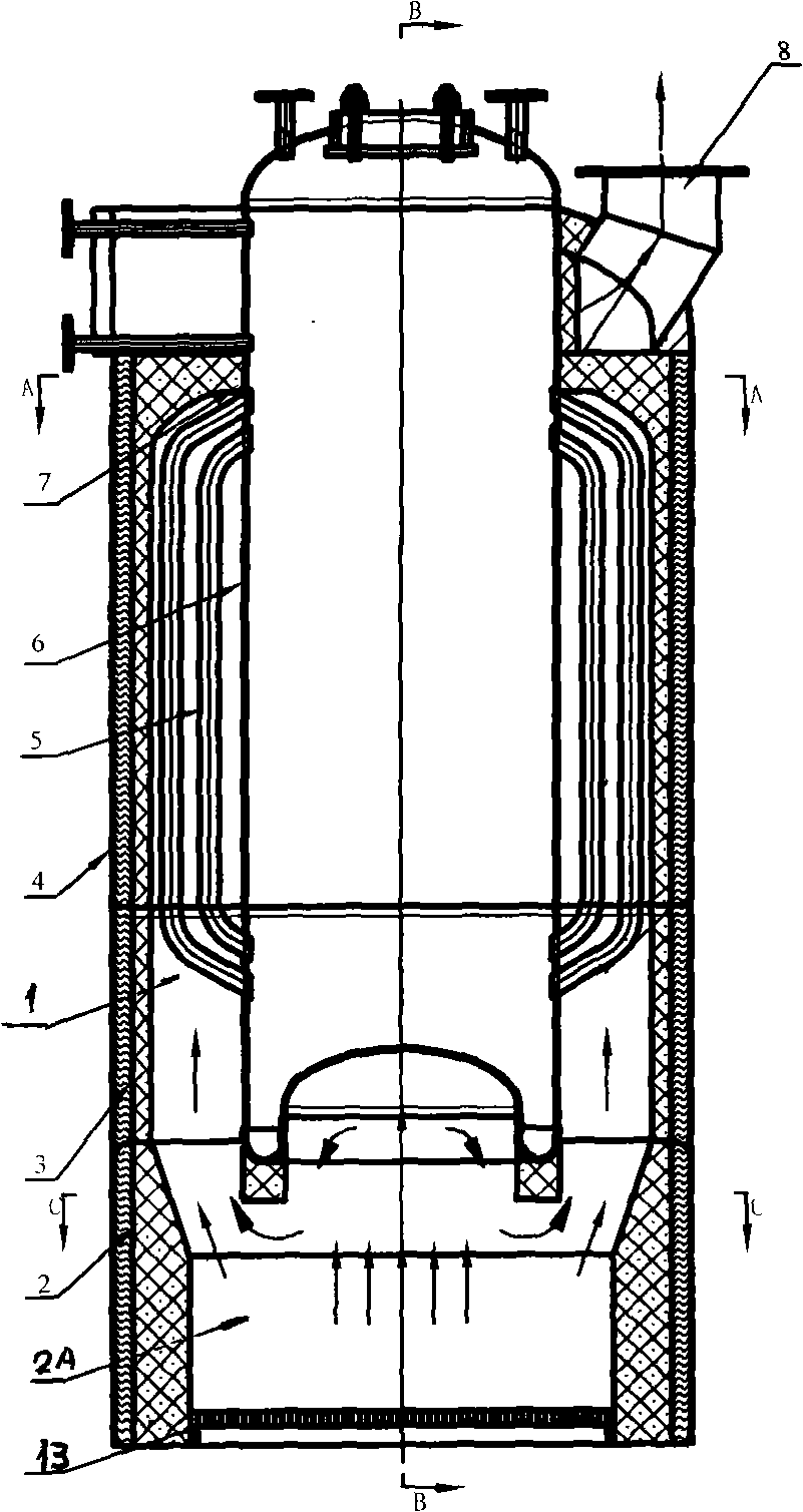 Miniature energy-saving consumption-reducing vertical bearing boiler