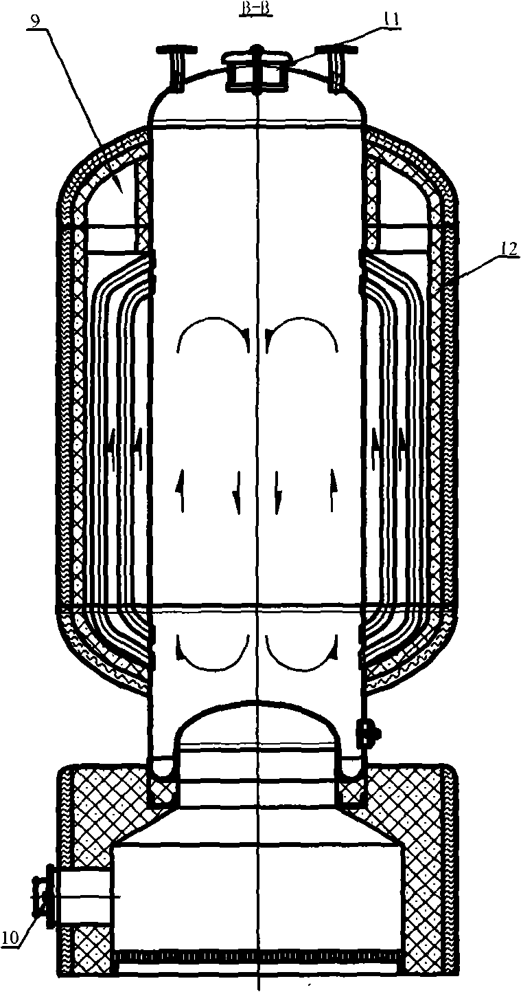 Miniature energy-saving consumption-reducing vertical bearing boiler