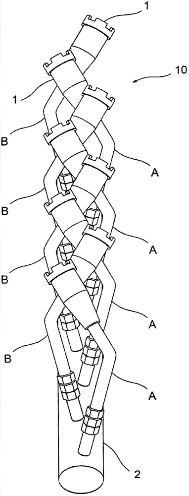 Multi-flame burner and method for heating a workpiece