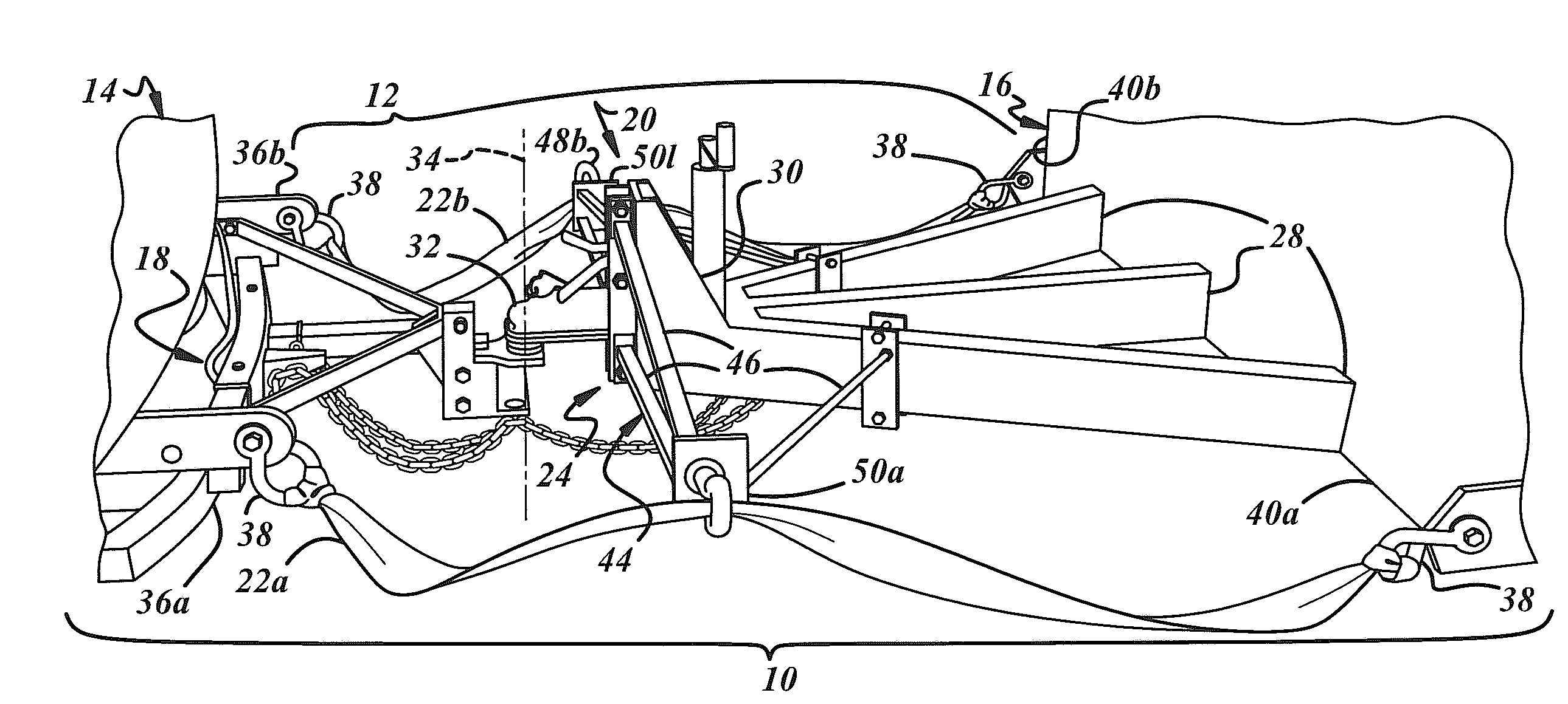 Anti-jackknifing hitch assembly