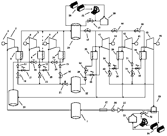 Compressed gas distributed energy source system using rare gases as working medium