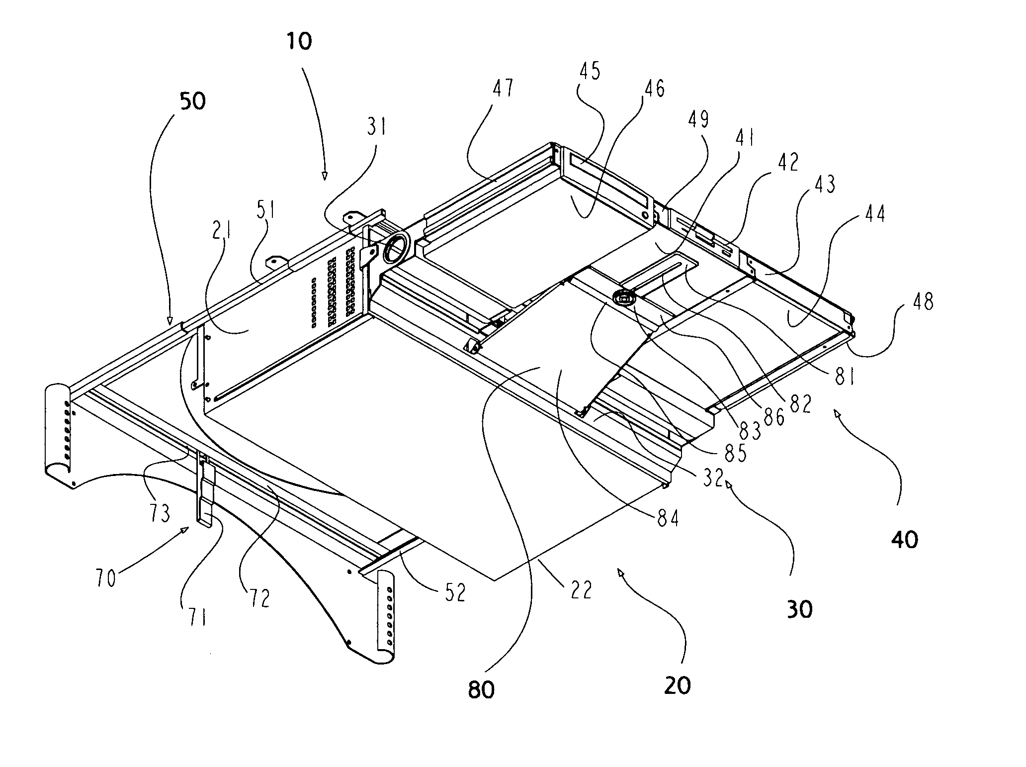 Ergonomic pull-out computer housing