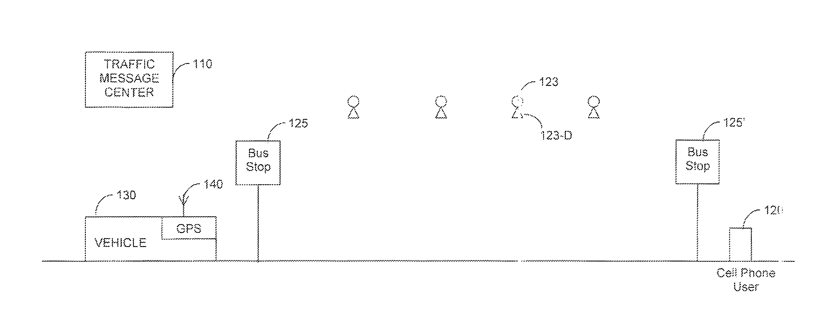 Transmission of wireless messages of current vehicle location and estimated arrival time to requestors