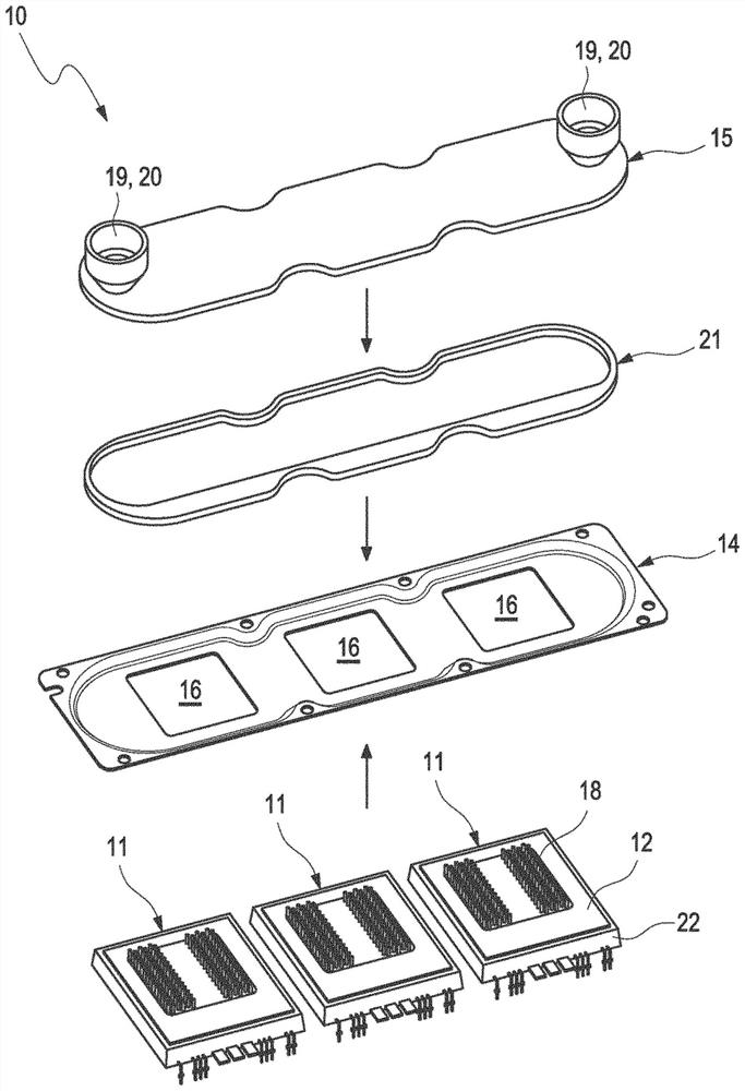 Direct cooling of a power converter by using a stamped plate