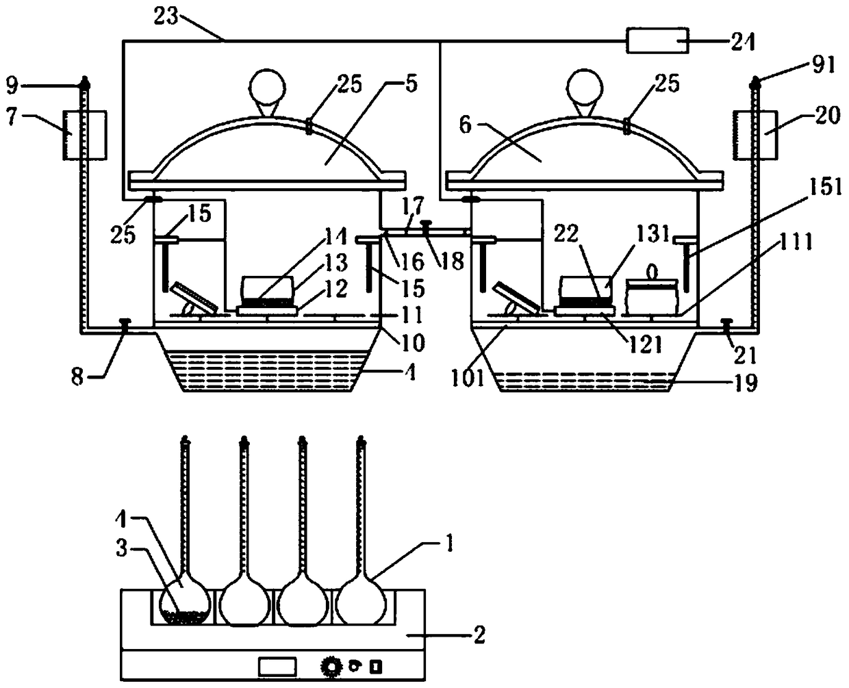 Combined determination device and method for soft clay bound water content