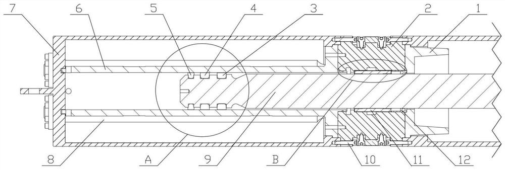 Novel hydraulic and pneumatic composite control cylinder of hydraulic hammer and sealing form